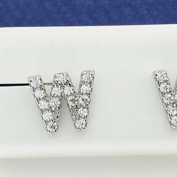 "#925 Sterling Silver CZ Stud Earrings for Women/Girl, US925P1082 - Picture 2 of 10